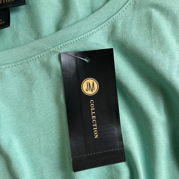 NWT - 3/4 Sleeve Scoop Neck Casual Drape Top in Jade Isle Turquoise - Picture 4 of 5